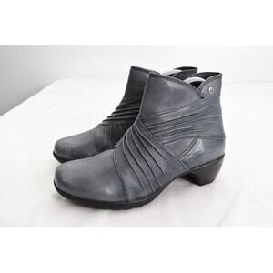 Romika Banja Boots Womens 37 M Gray Leather Ankle Bootie Zip Up Comfort
